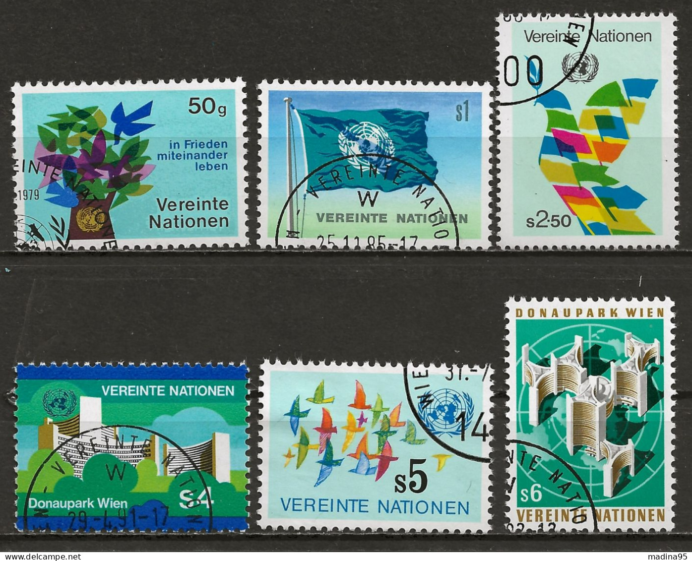 NATIONS-UNIES - VIENNE:, Obl., N° YT 1 à 6, Suite, TB - Used Stamps