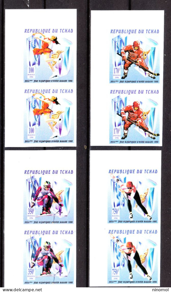Ciad  Chad  Tchad   -  1996. Pre-Nagano '2008. Coppie Complete  Imperforated MNH  Series. RARE - Hiver 1998: Nagano