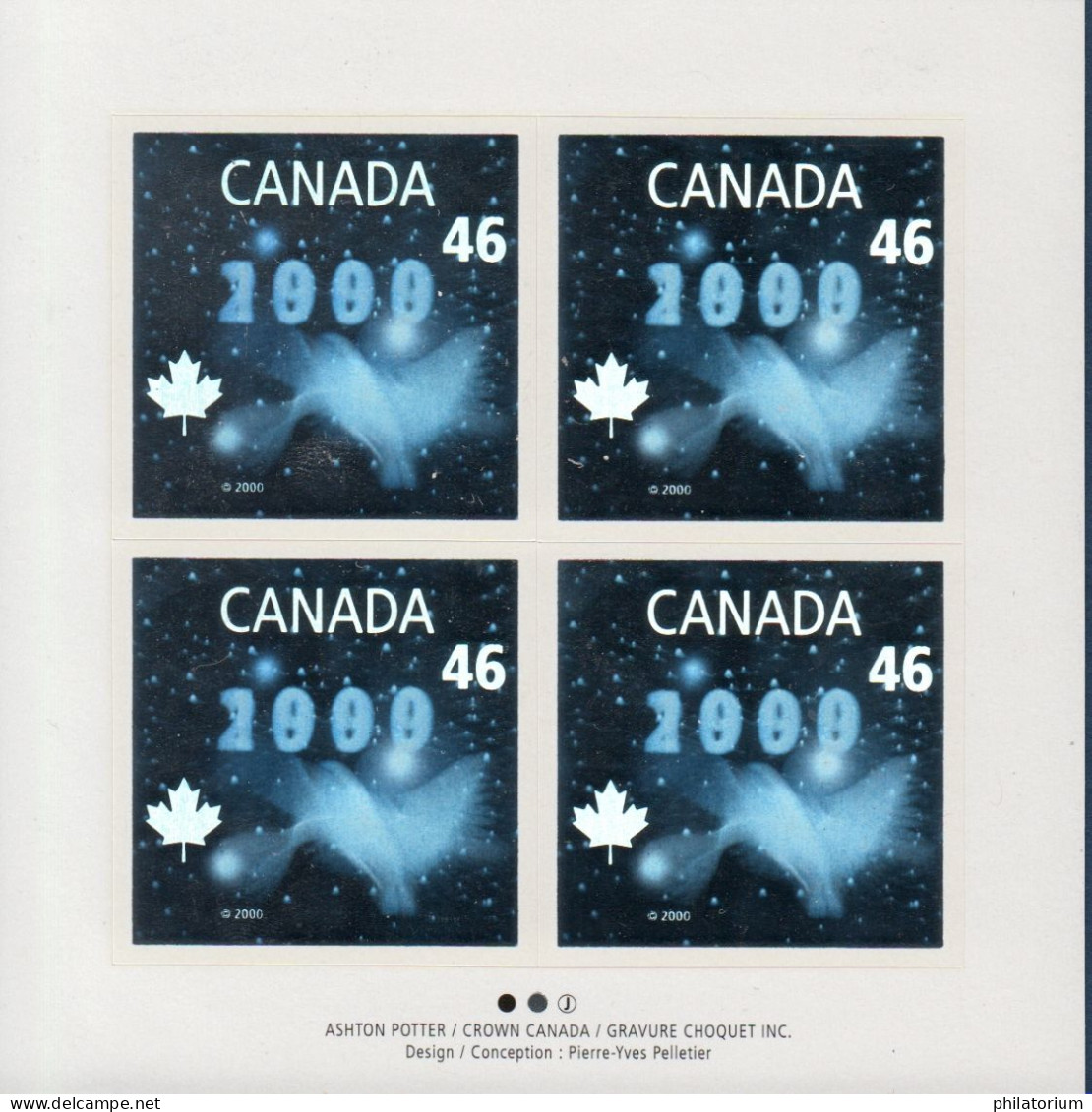 CANADA, Yv F 1702, Mi 1882 KB, **, Année 1999, - Hojas Bloque