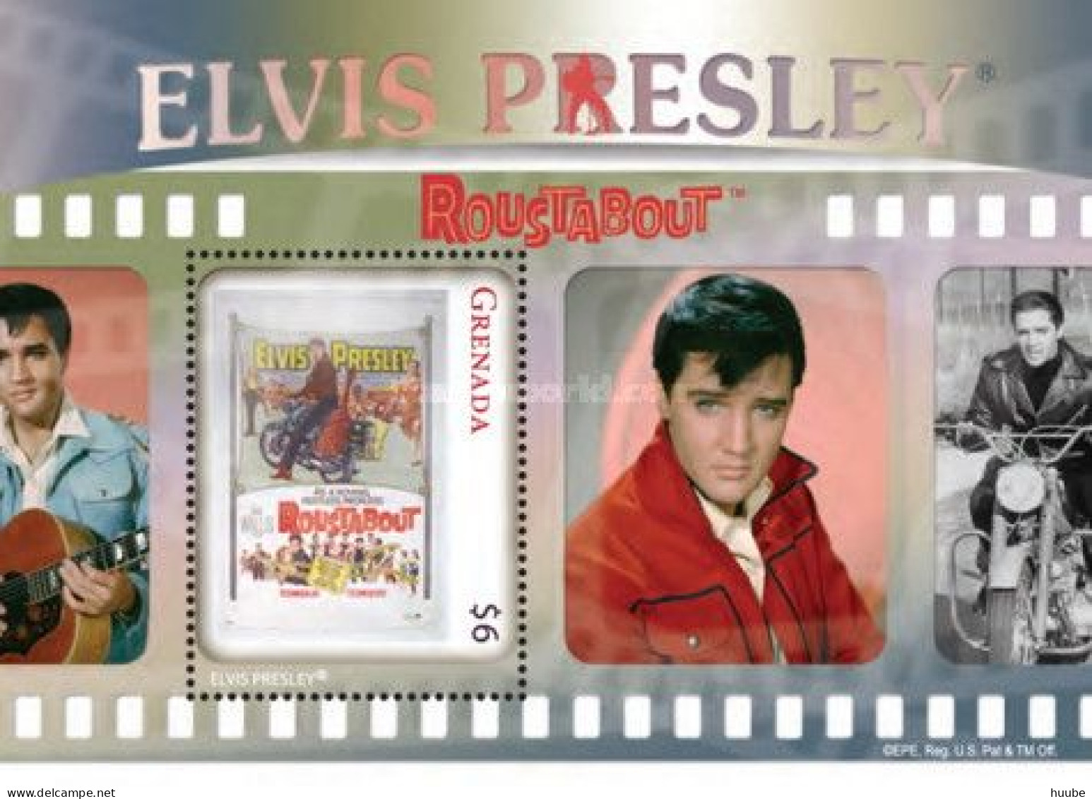Grenada, 2010, Mi 6307-6310, Elvis Presley In The Movies "Roustabout" (1964), 4 Blocks 789-792, MNH - Elvis Presley