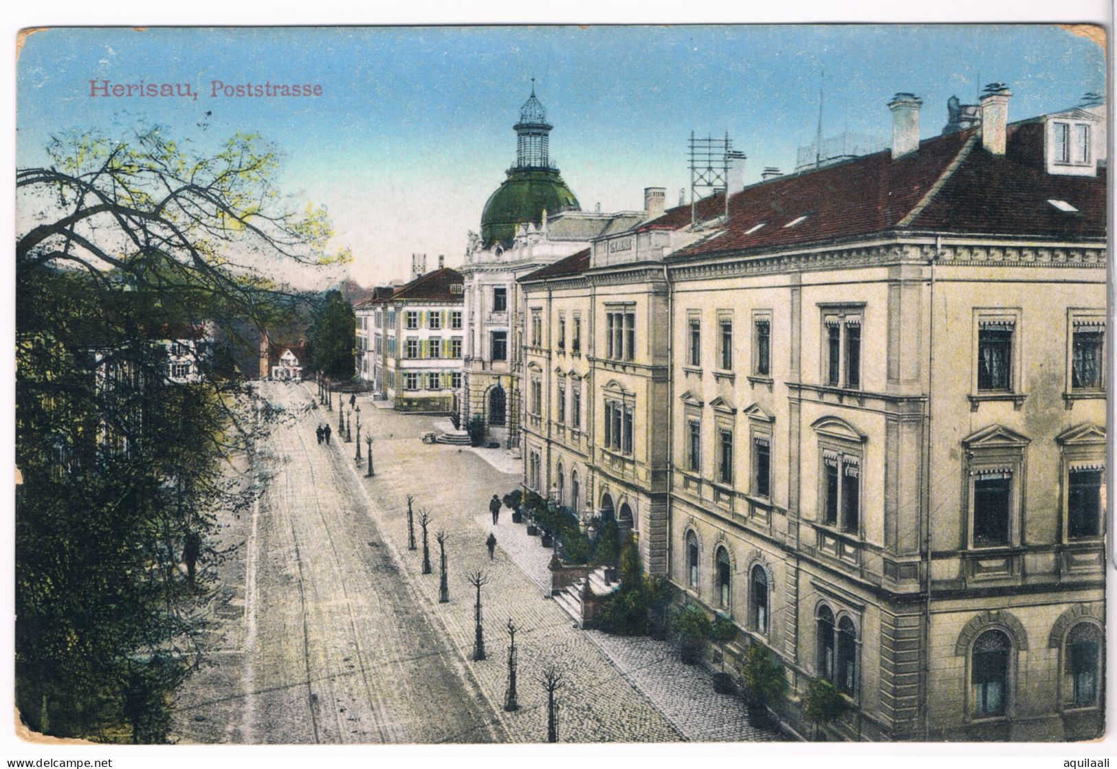 Herisau, Poststrasse, Annullo  1914. Cartolina A Colori Viaggiata. - Herisau