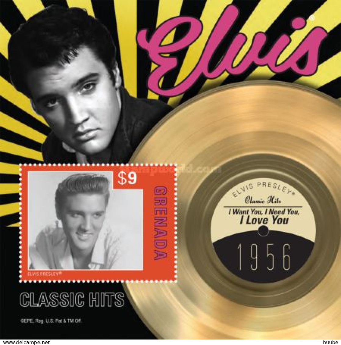 Grenada, 2013, Mi 6551-6555, Elvis Presley Classic Hits, 5 Blocks 826-830, MNH - Elvis Presley