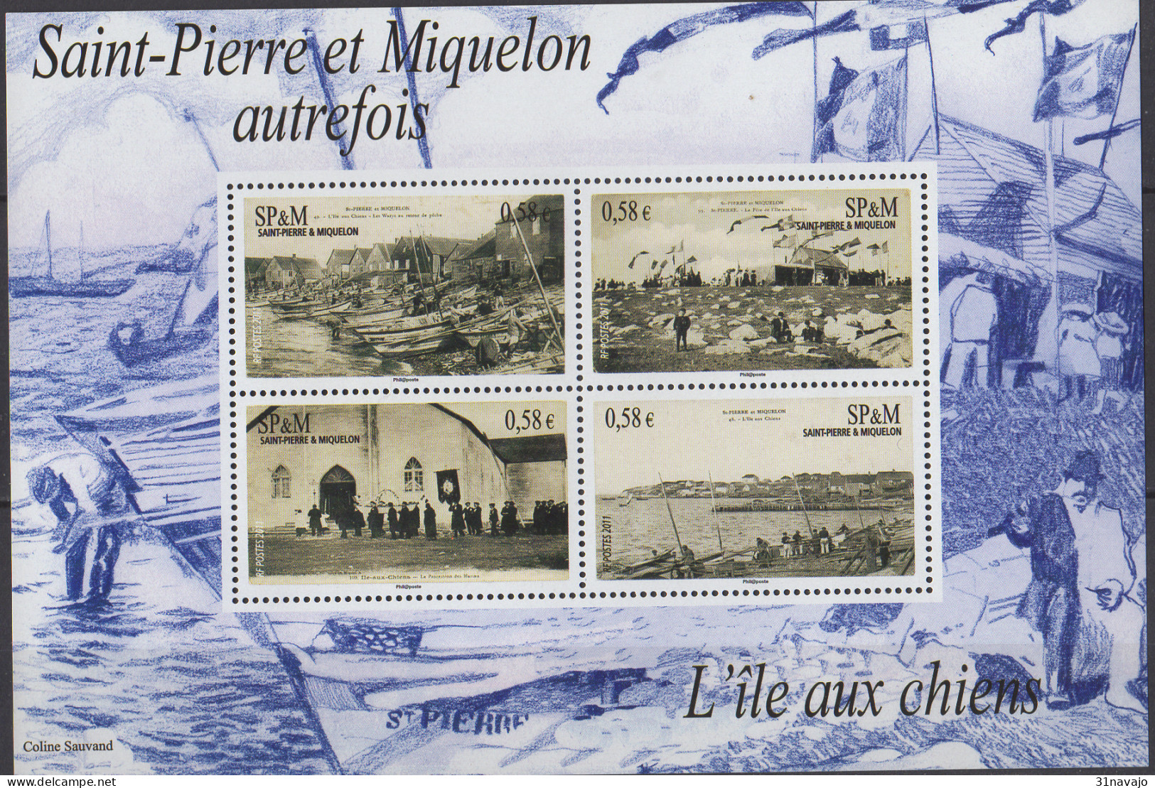 SAINT PIERRE ET MIQUELON - L'Ile Aux Chiens - Blocchi & Foglietti