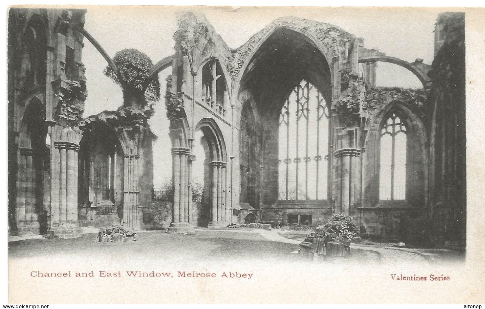 Melrose Abbey : Chancel And East Window (Valentines Series) - Roxburghshire