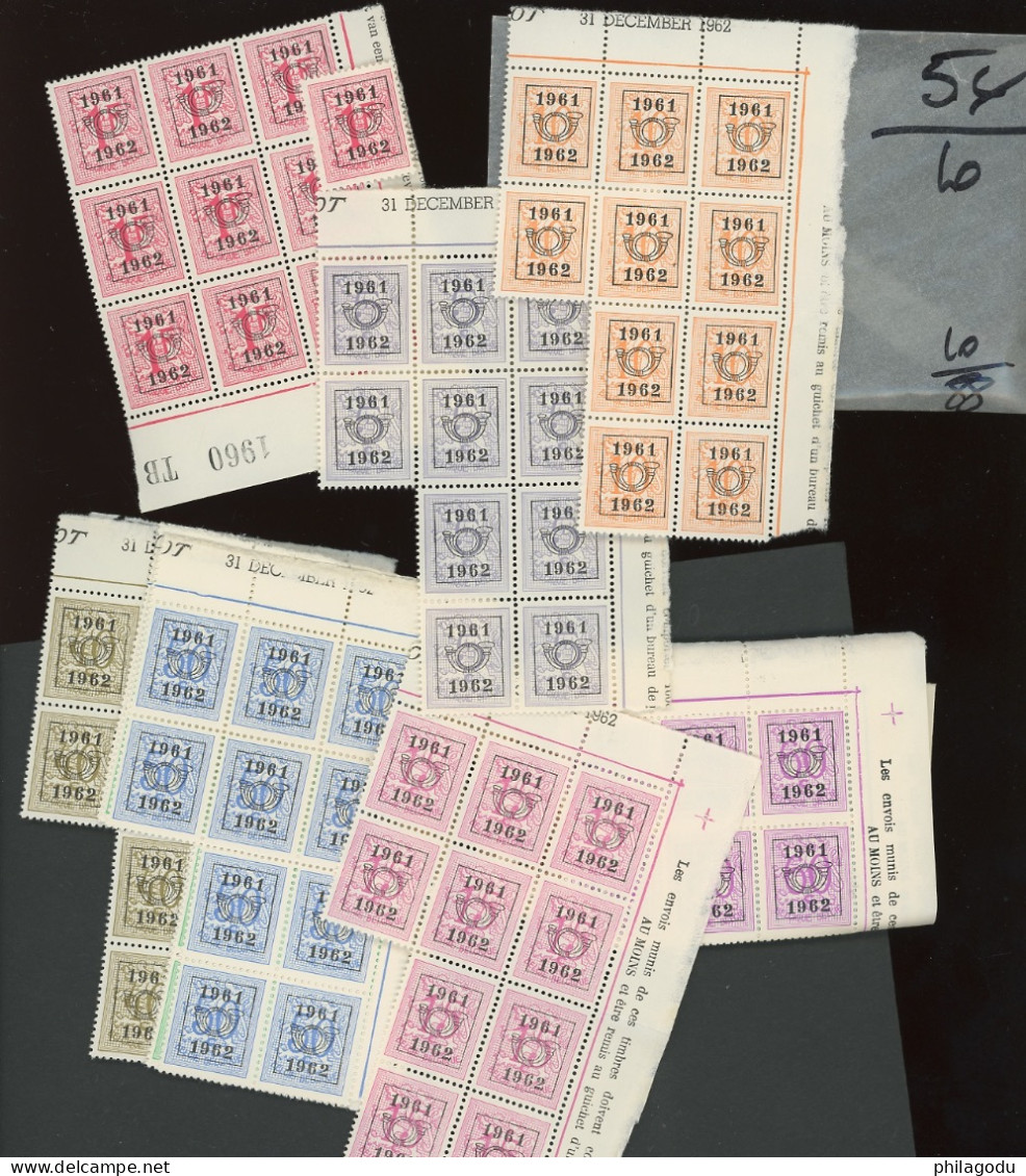 10 X Série  54 **. 1961-1962.  Cote 300,-€ - Sobreimpresos 1951-80 (Chifras Sobre El Leon)