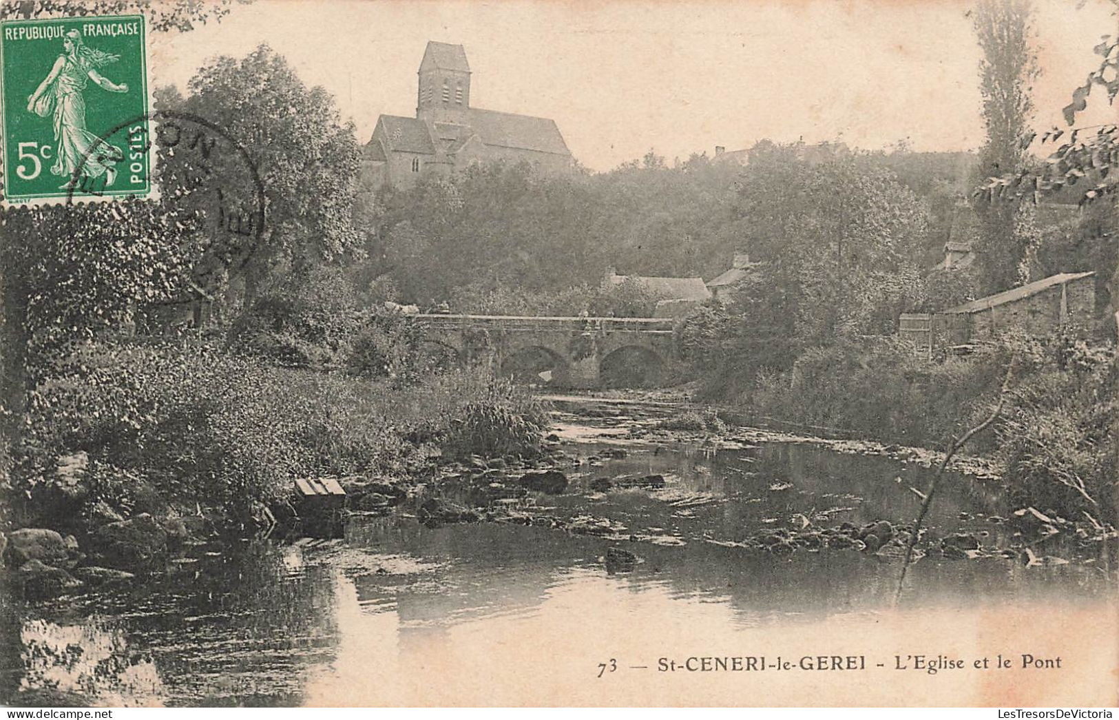 FRANCE - Alençon - Saint Ceneri Le Gerei - L'Eglise Et Le Pont - Carte Postale Ancienne - Alencon