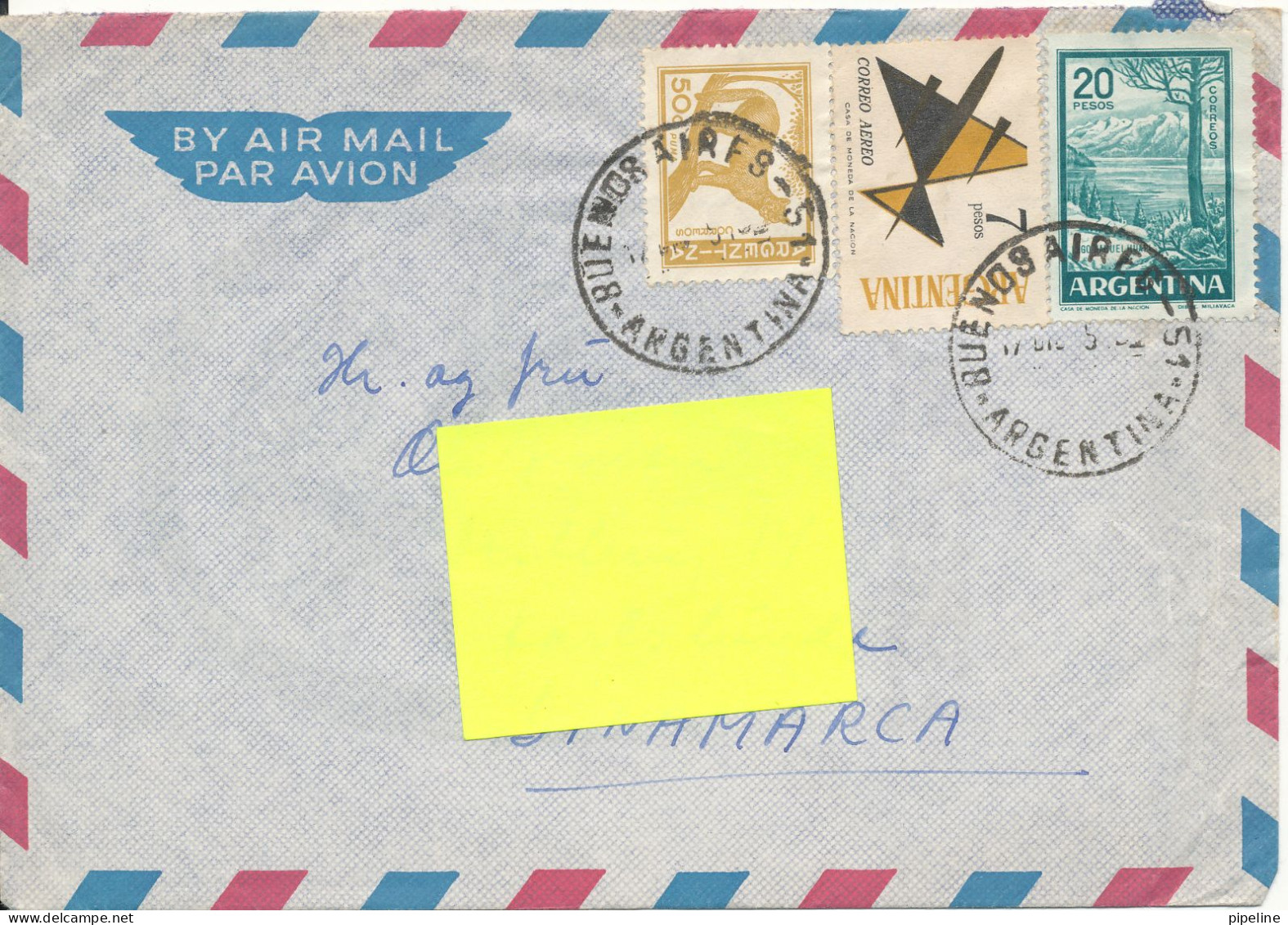 Argentina Air Mail Cover Sent To Denmark Topic Stamps - Poste Aérienne