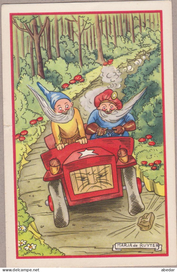 Champignon Pilze Mushroom Leprechaun Gnom Zwerg By Car M.de Gruyter Old PC. Cpa. 1959 - Pilze