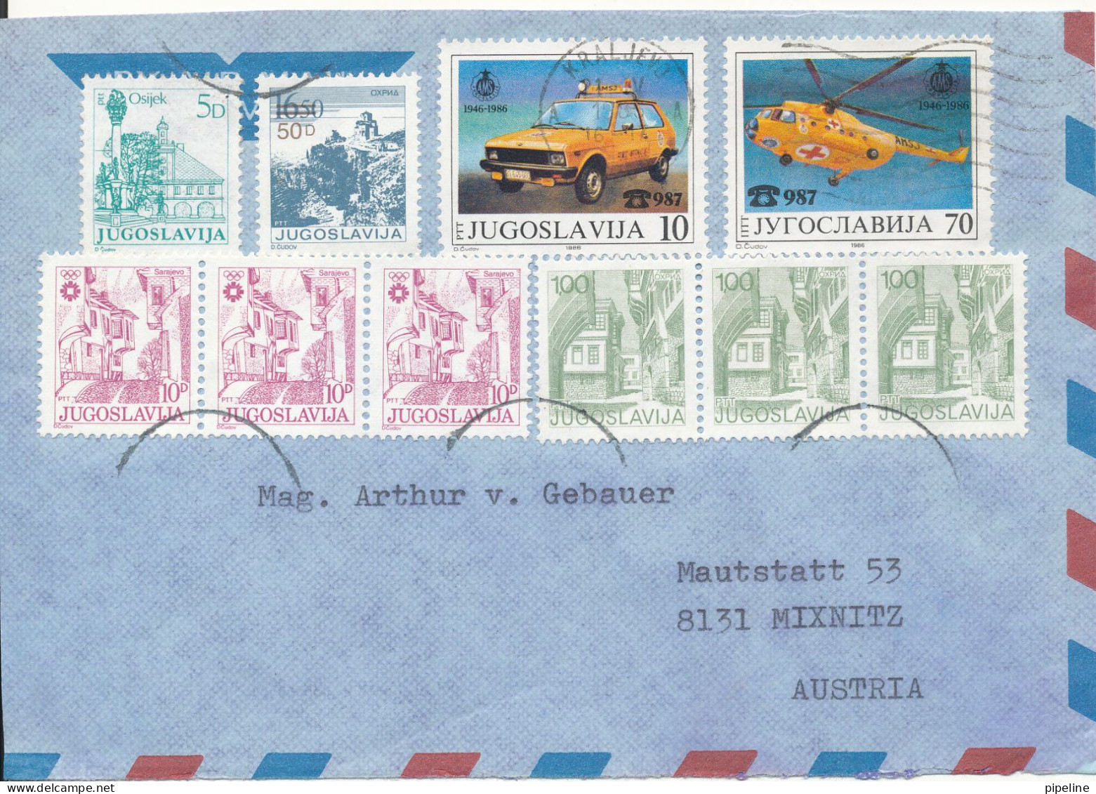 Yugoslavia Air Mail Cover Sent To Austria Kraljevo 21-5-1985 - Luftpost