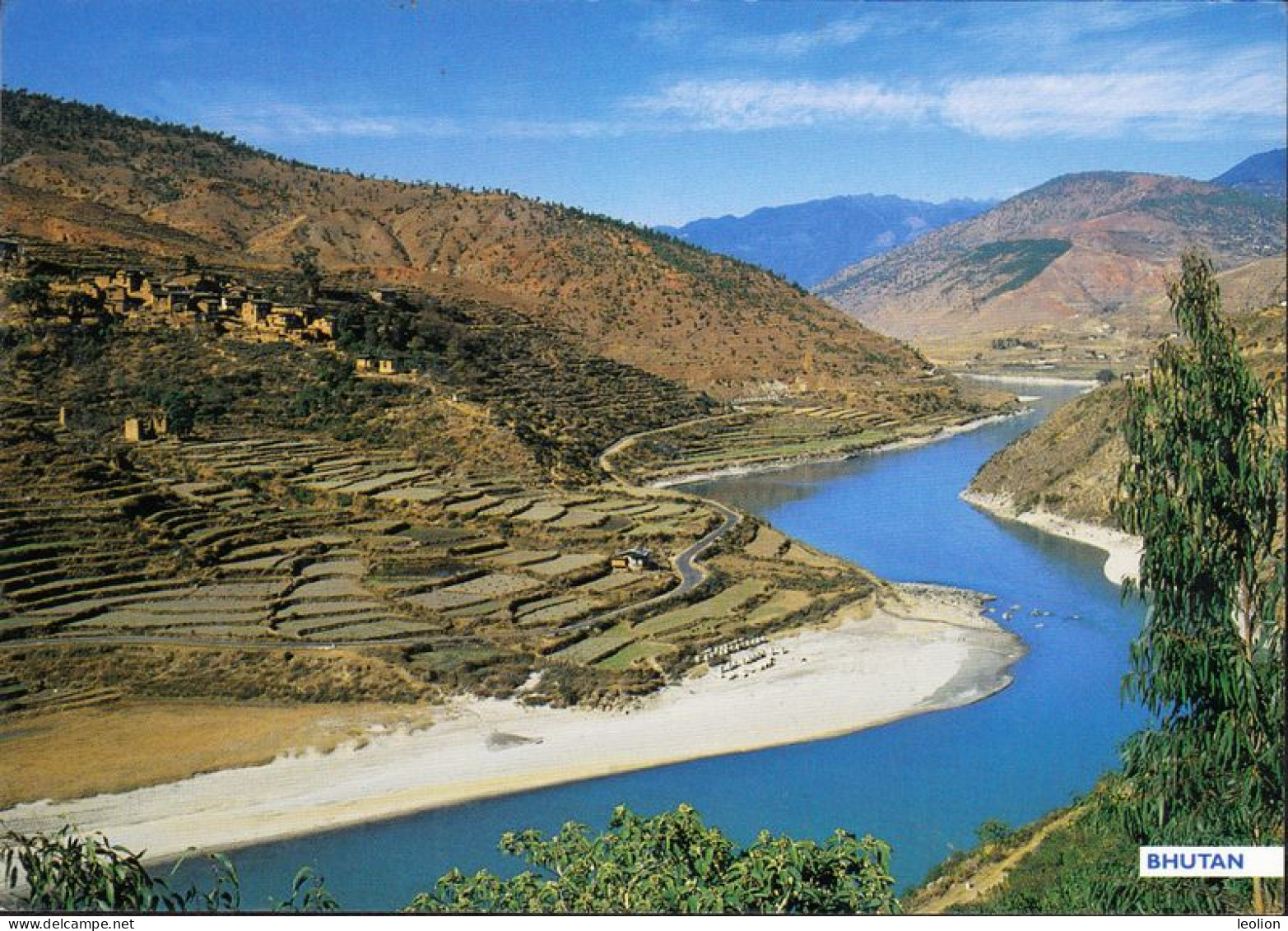 BHUTAN Mochu River Wangdi Phodrang Himalayan MapHouse Nepal Picture Postcard BHOUTAN - Bhoutan