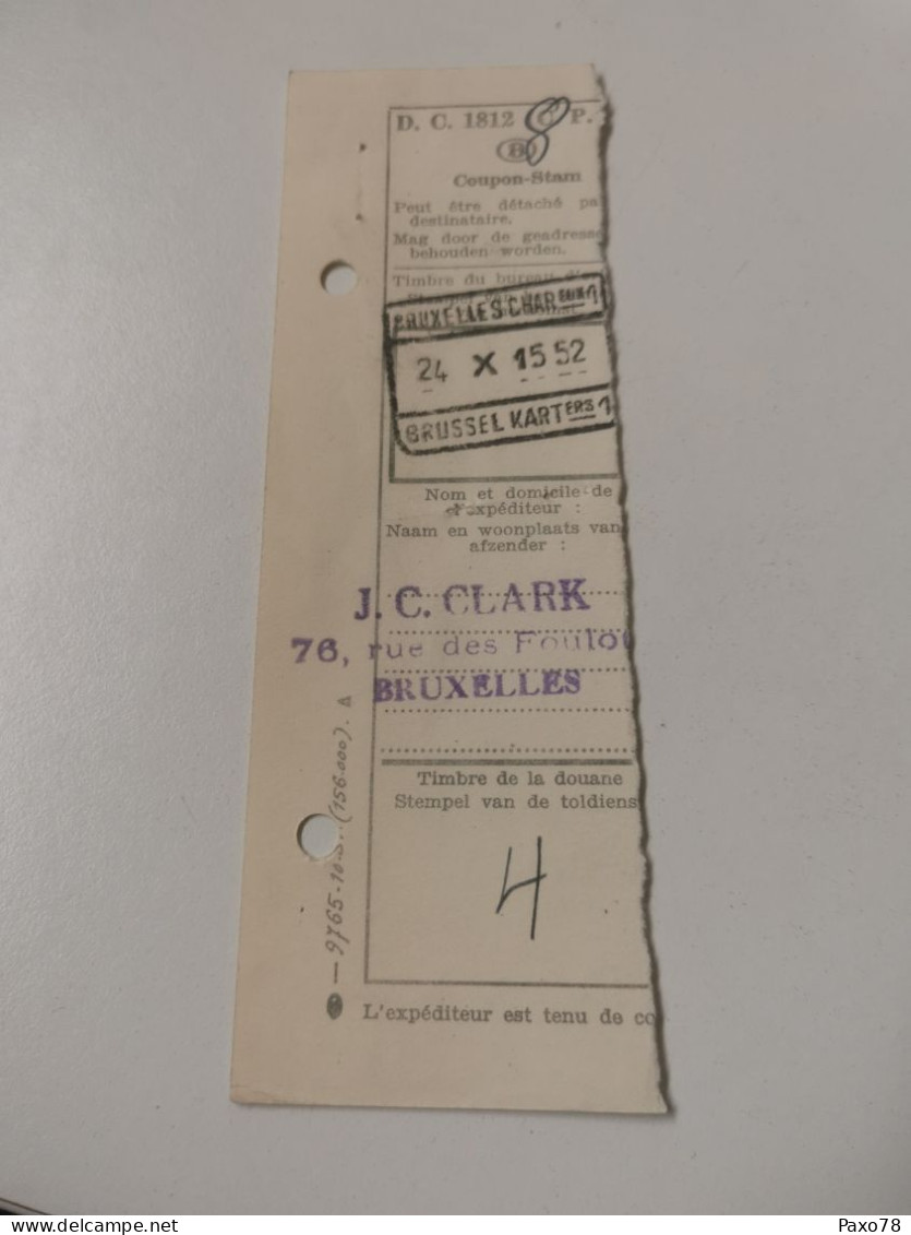 Coupon, Oblitéré Esch-Alzette 1952 - Lettres & Documents