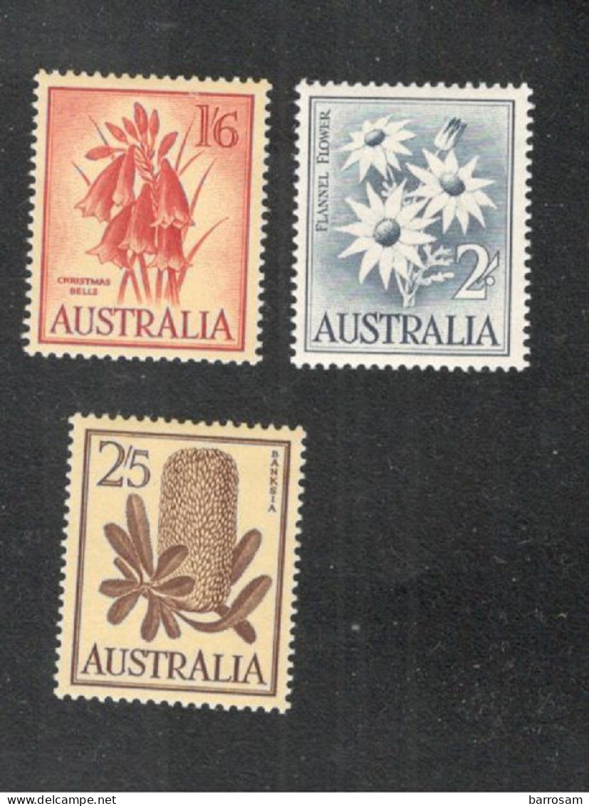 AUSTRALIA....1959-62:Michel298-9,301  FLOWERS(definitive)mnh** - Neufs