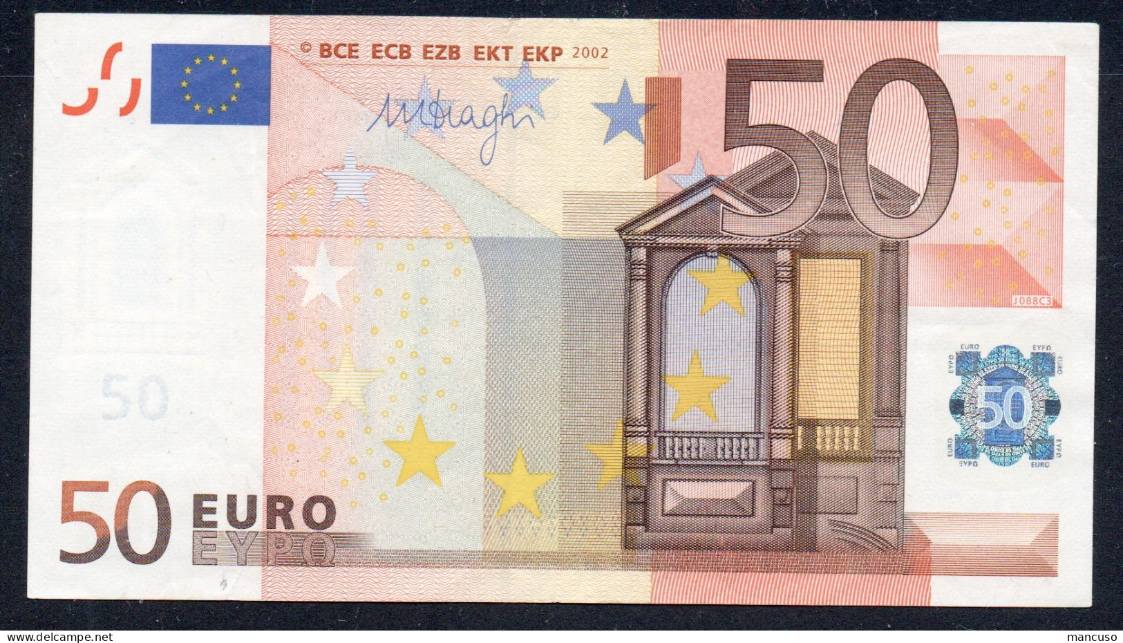 RARE 50 EURO ITALIA S J088 - DRAGHI  CIRCULATED - 50 Euro