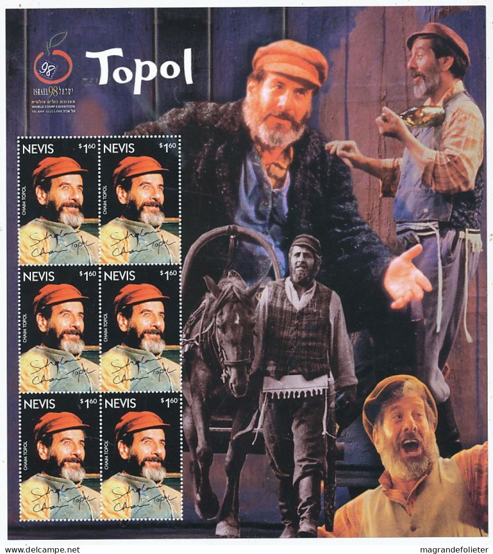 TIMBRE STAMP ZEGEL NEVIS BF CHAIM TOPOL  XX - Andere-Oceanië