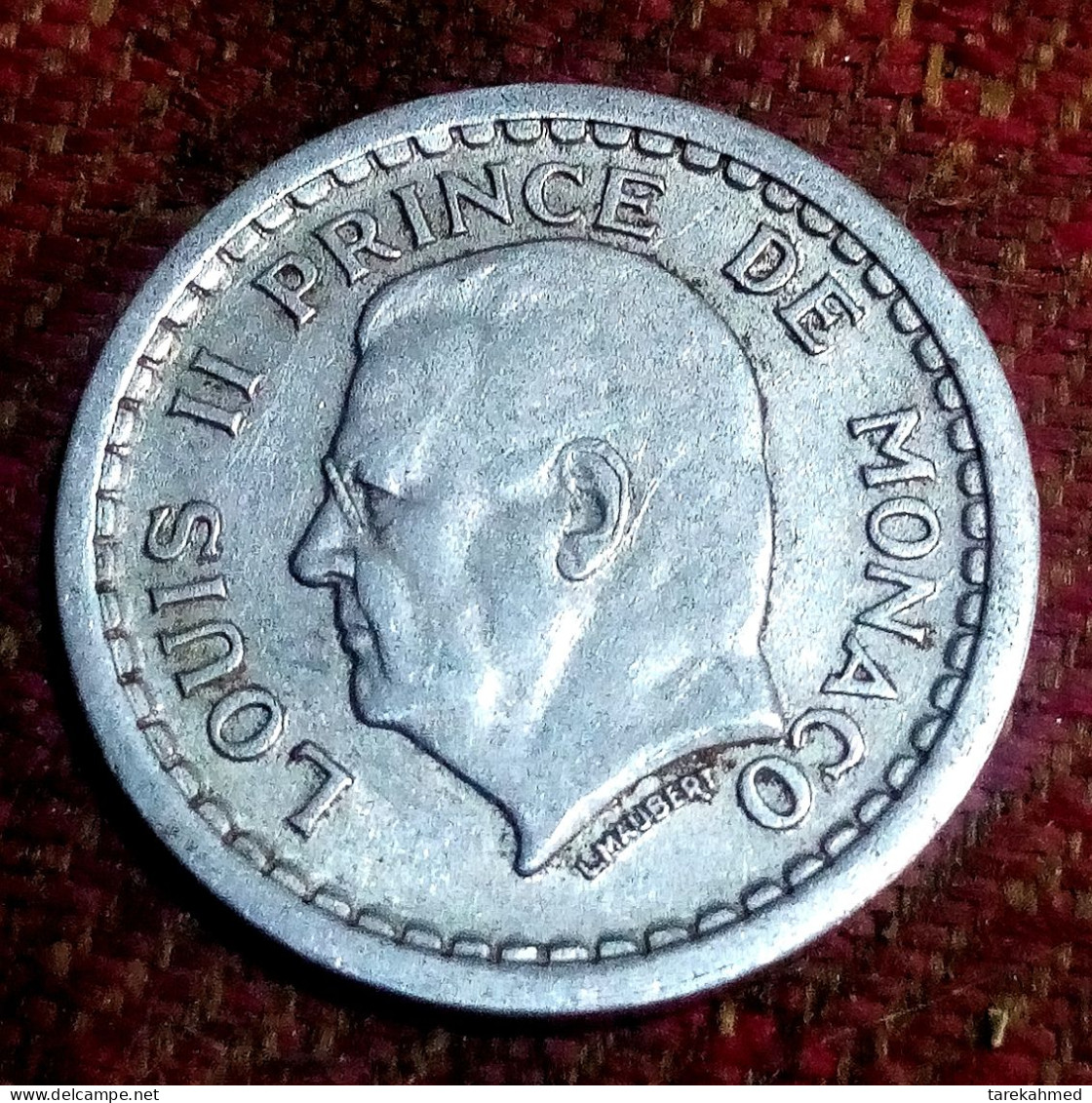 Monaco Principaute', 1 Franc, 1943, Prince Louis II, Aluminum , Agouz - 1922-1949 Louis II