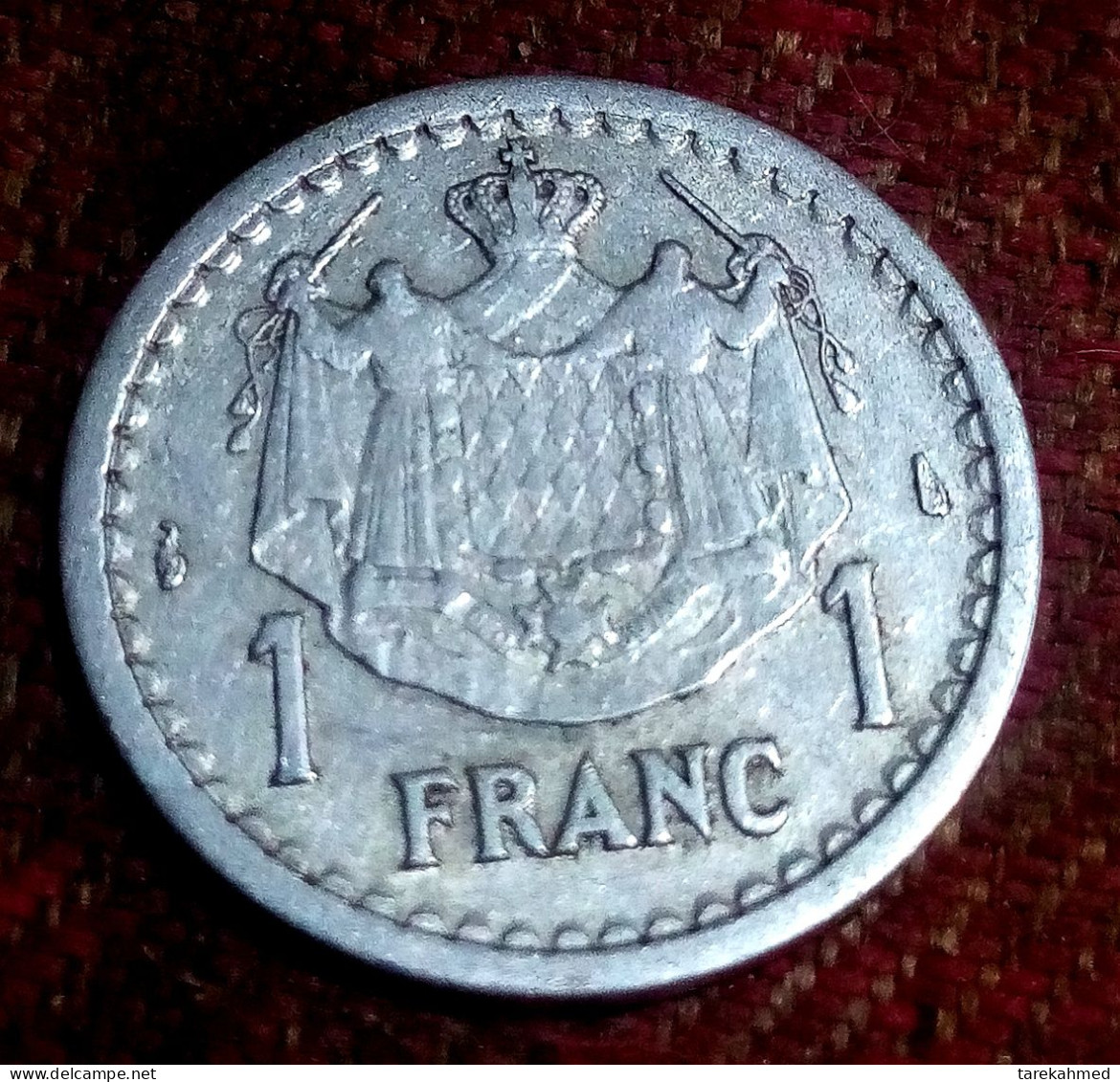 Monaco Principaute', 1 Franc, 1943, Prince Louis II, Aluminum , Agouz - 1922-1949 Louis II.