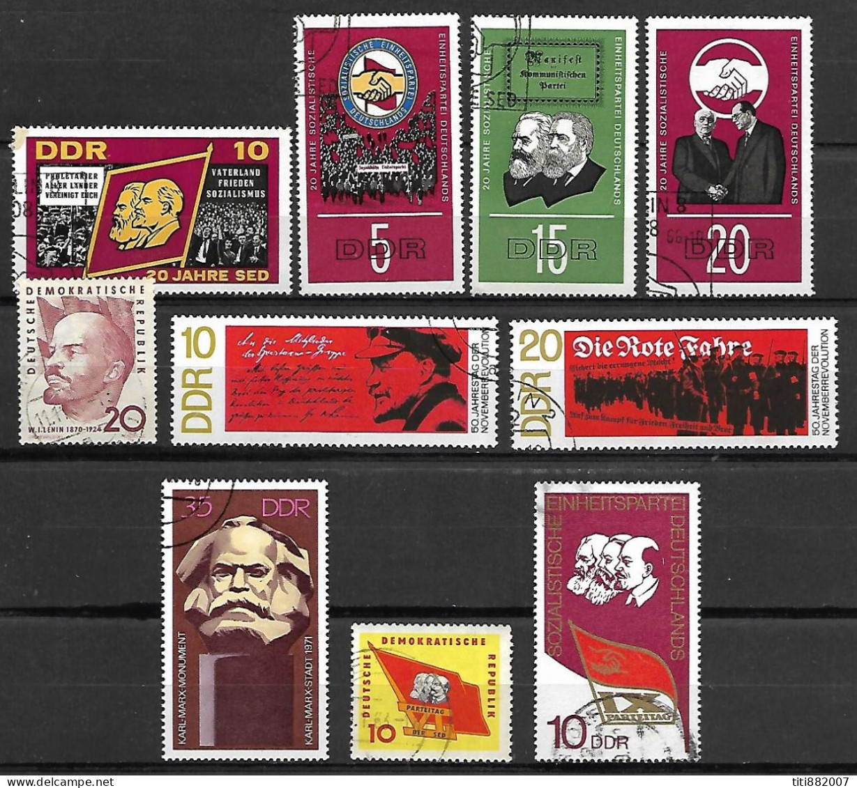 RDA   /   DDR.    -   LOT  -   LENINE   /  MARX     -     Oblitérés - Lenin