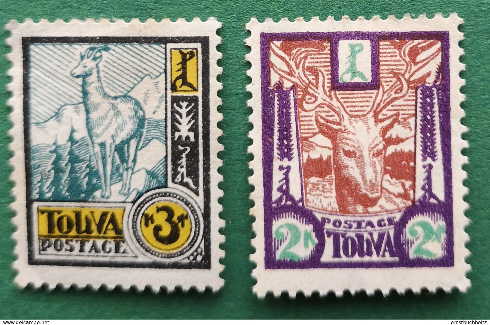 Tuva 1927 No.16/17** Mit Klebefalz 2K+ 3K Wildtiere - Touva