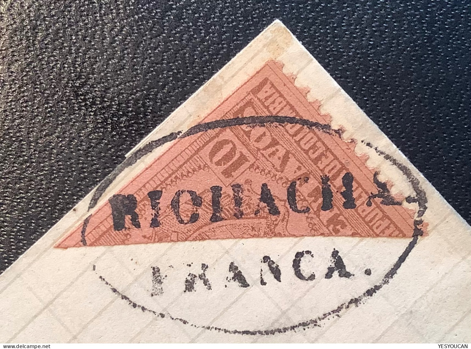 COLOMBIA 1892-99 "RIOHACHA FRANCA" 10c BISECT STAMP Sc 153 - RRR ! Cover (iron Fer Arme Hache Axe Beil Colombie Lettre - Kolumbien