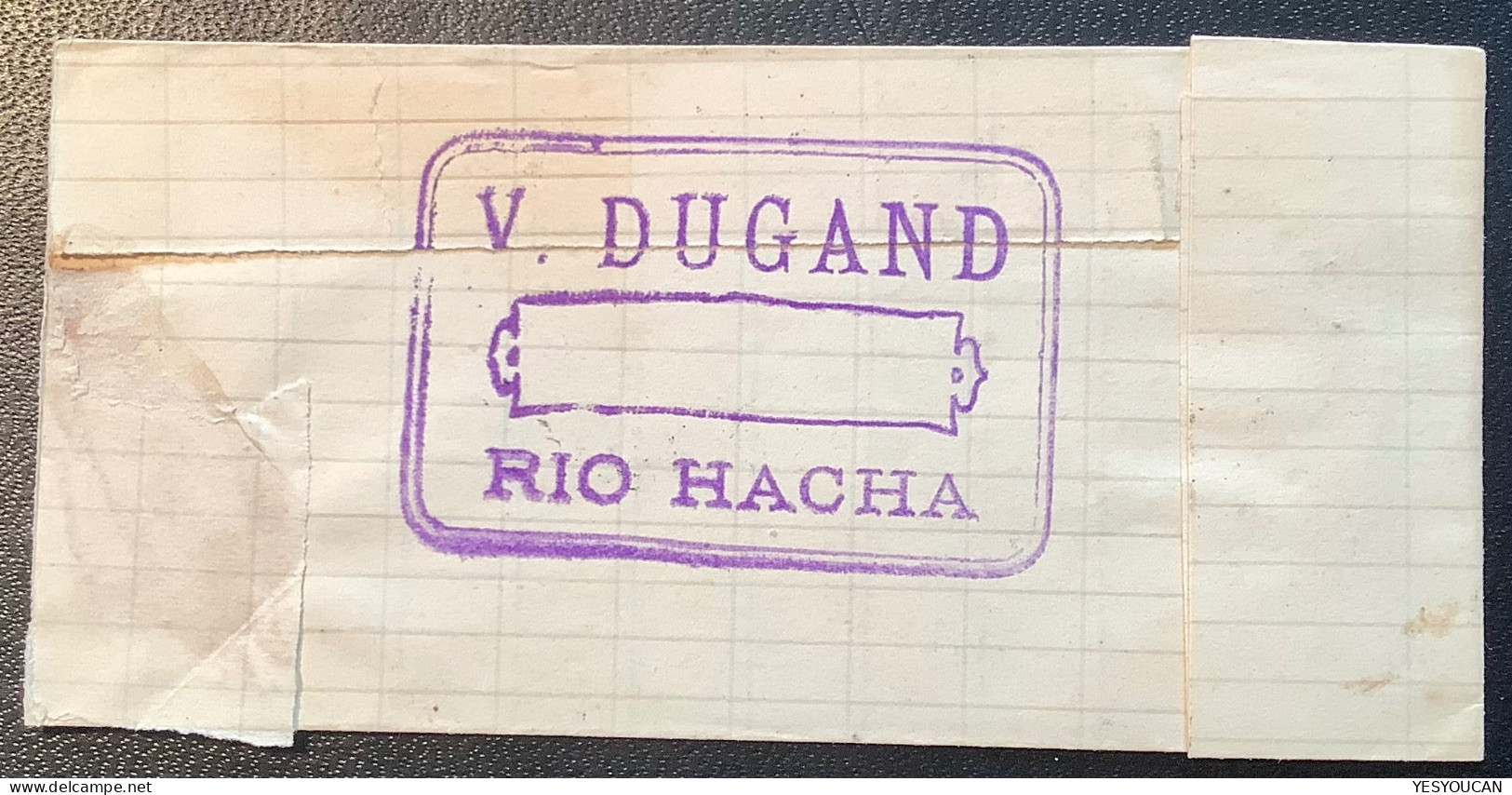 COLOMBIA 1892-99 "RIOHACHA FRANCA" 10c BISECT STAMP Sc 153 - RRR ! Cover (iron Fer Arme Hache Axe Beil Colombie Lettre - Colombie