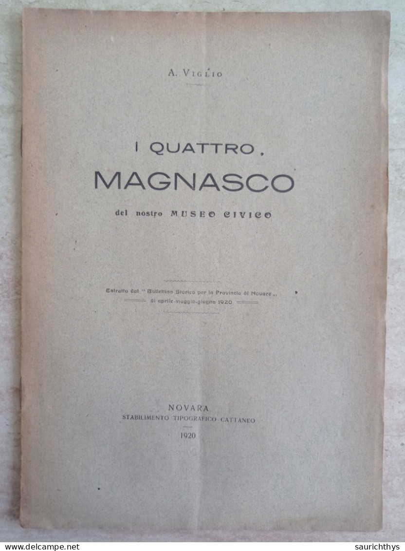 Alessandro Viglio I Quattro Magnasco Del Nostro Museo Civico Stabilimento Tipografico Cattaneo Novara 1920 - History, Biography, Philosophy