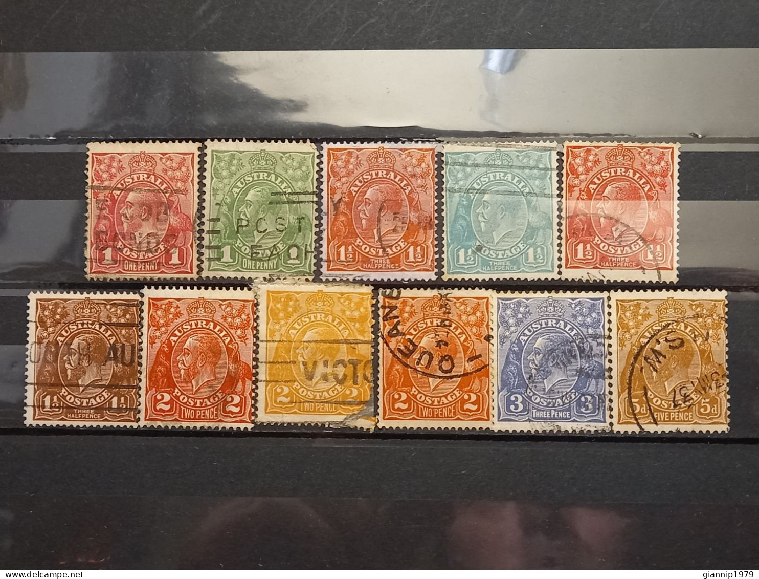 FRANCOBOLLI STAMPS AUSTRALIA AUSTRALIAN 1915 - 19 USED SERIE RE GIORGIO KING GEORGE  OBLITERE' - Gebruikt