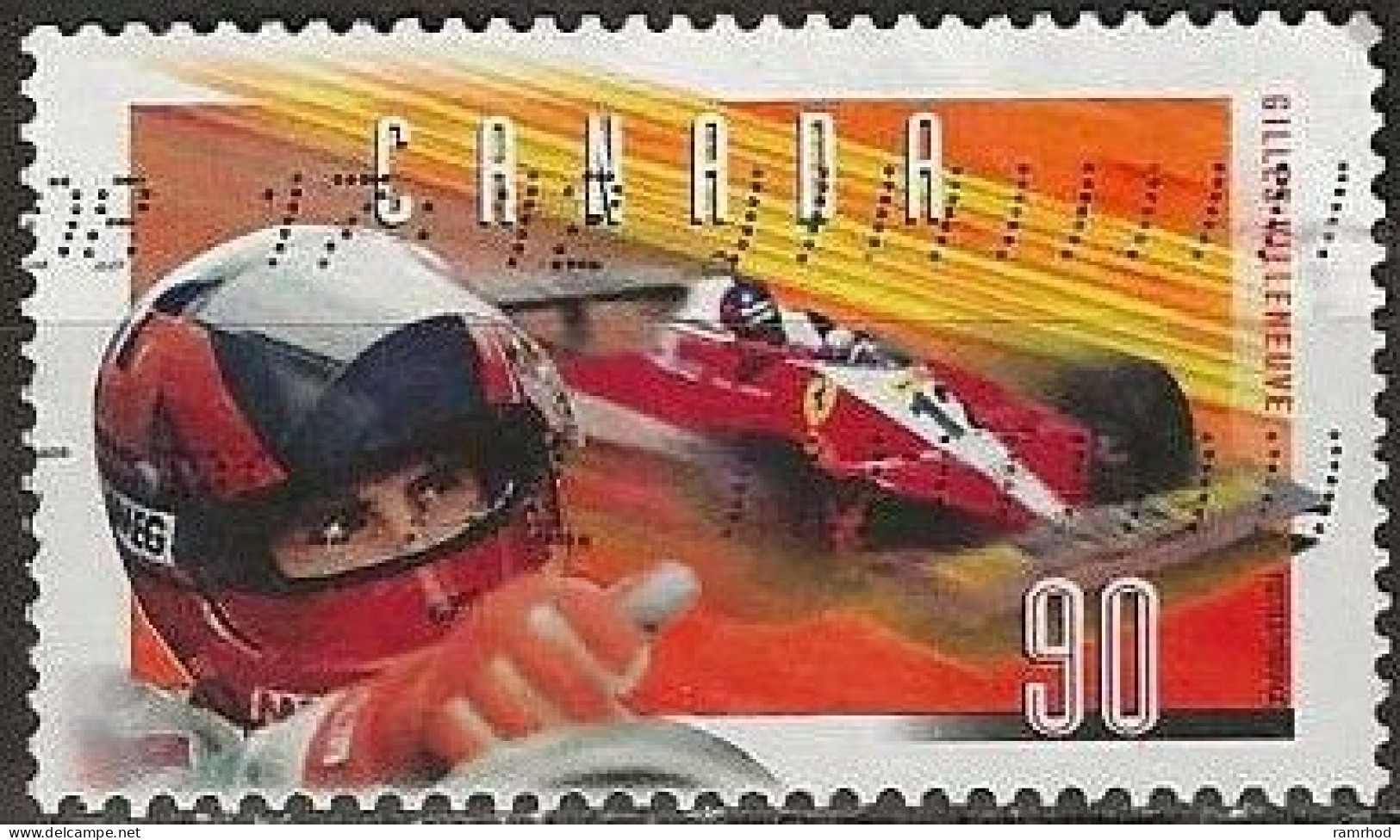 CANADA 1997 15th Death Anniversary Of Gilles Villeneuve (racing Car Driver) - 90c. - Villeneuve In Ferrari T-4 FU - Oblitérés