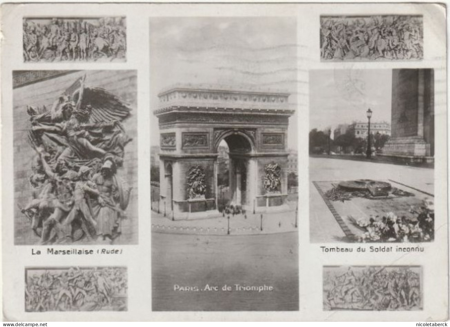 Arc De Triomphe, N°625(Y&T) Seul Sur Carte De Paris. Collection BERCK - 1944-45 Arc Of Triomphe