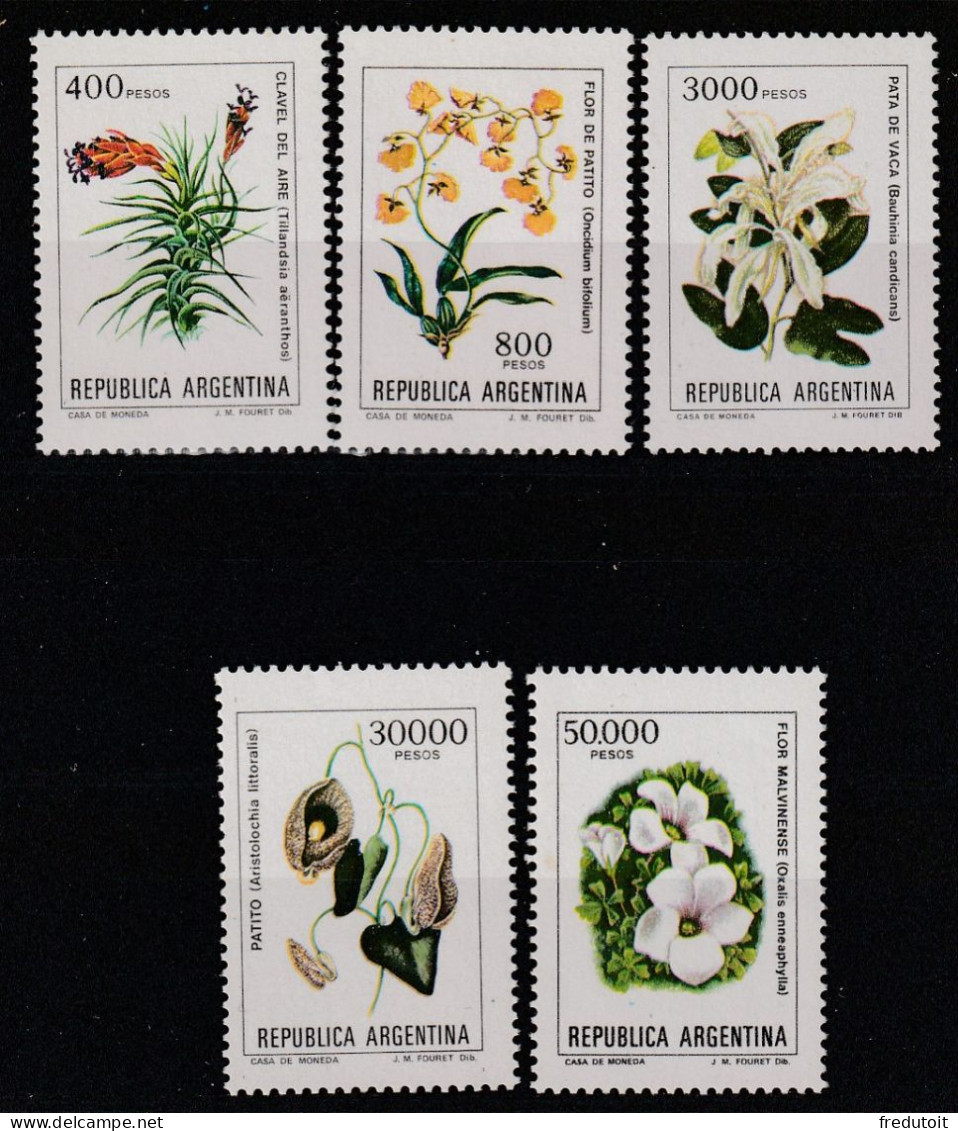 ARGENTINE - N°1333/7 ** (1982) Fleurs - Ungebraucht