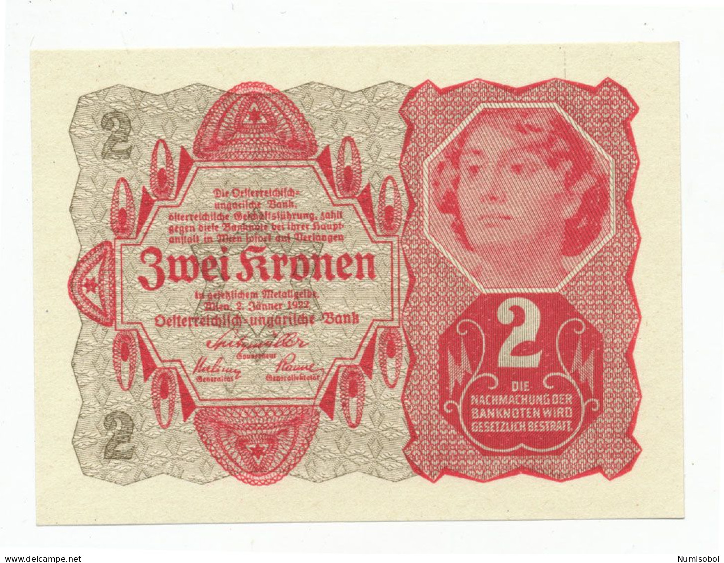 AUSTRIA, ÖSTERREICH - 2 Kronen 2. 1. 1922. P74, UNC. (A014) - Oesterreich