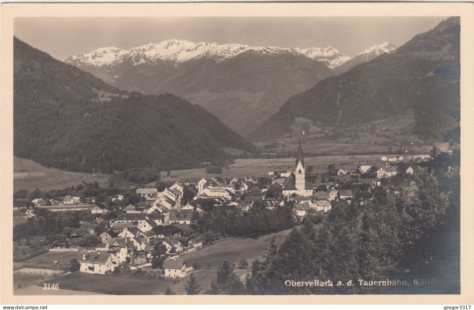 D7740) OBERVELLACH A. D. Tauernbahn  - FOTO AK Mit Haus Ansichten Richtung Kirche ALT - Obervellach