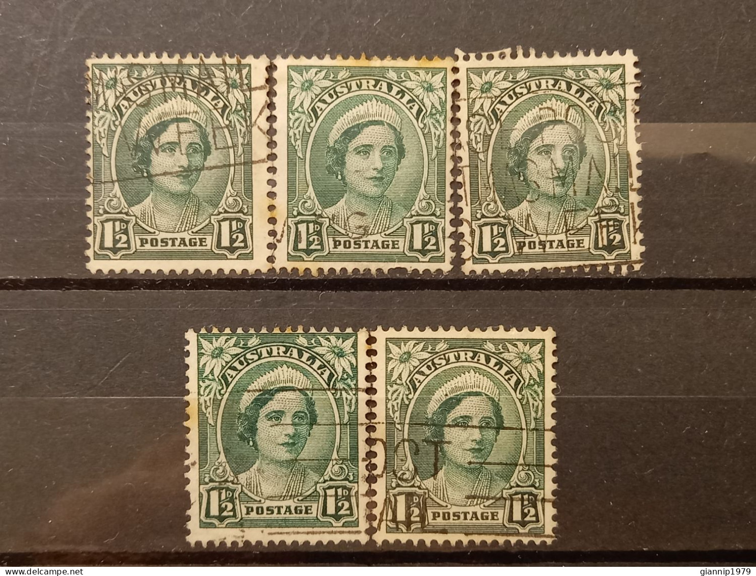 FRANCOBOLLI STAMPS AUSTRALIA AUSTRALIAN 1942 USED SERIE RE GIORGIO REGINA ELISABETTA KING QUEEN ELIZABETH OBLITERE' - Gebruikt