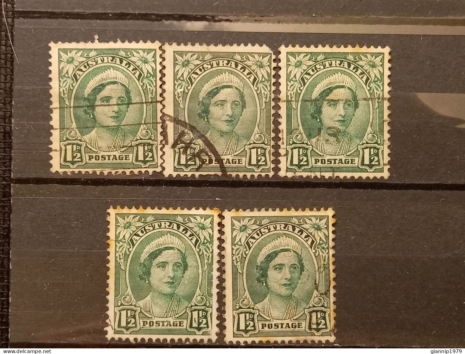 FRANCOBOLLI STAMPS AUSTRALIA AUSTRALIAN 1942 USED SERIE RE GIORGIO REGINA ELISABETTA KING QUEEN ELIZABETH OBLITERE' - Oblitérés