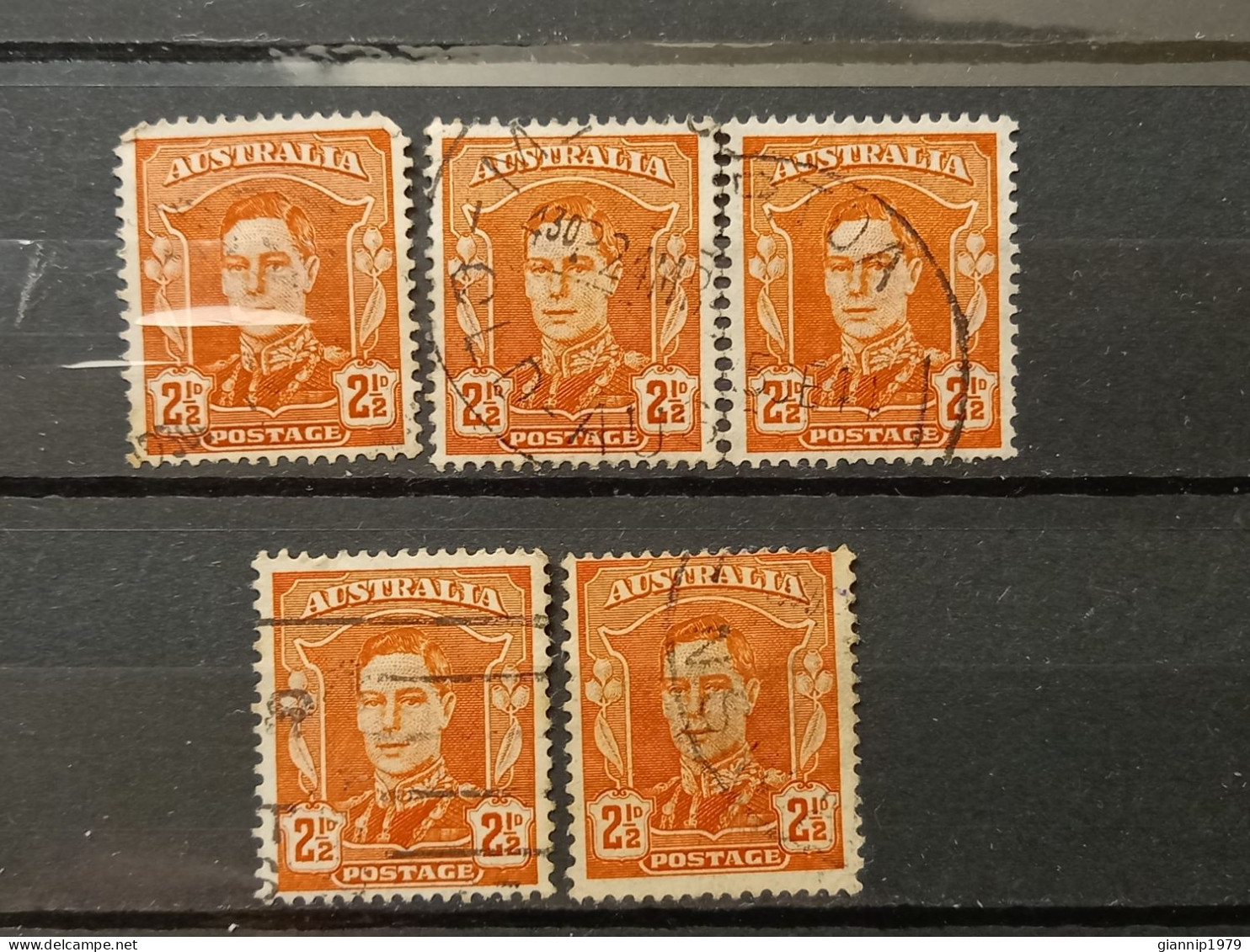 FRANCOBOLLI STAMPS AUSTRALIA AUSTRALIAN 1942 USED SERIE RE GIORGIO REGINA ELISABETTA KING QUEEN ELIZABETH OBLITERE' - Oblitérés