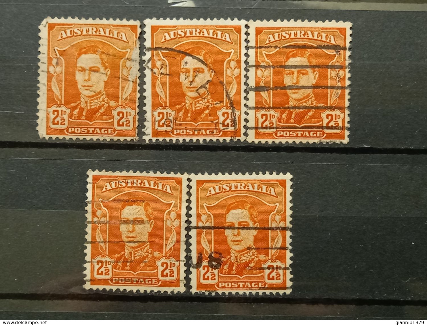 FRANCOBOLLI STAMPS AUSTRALIA AUSTRALIAN 1942 USED SERIE RE GIORGIO REGINA ELISABETTA KING QUEEN ELIZABETH OBLITERE' - Usados