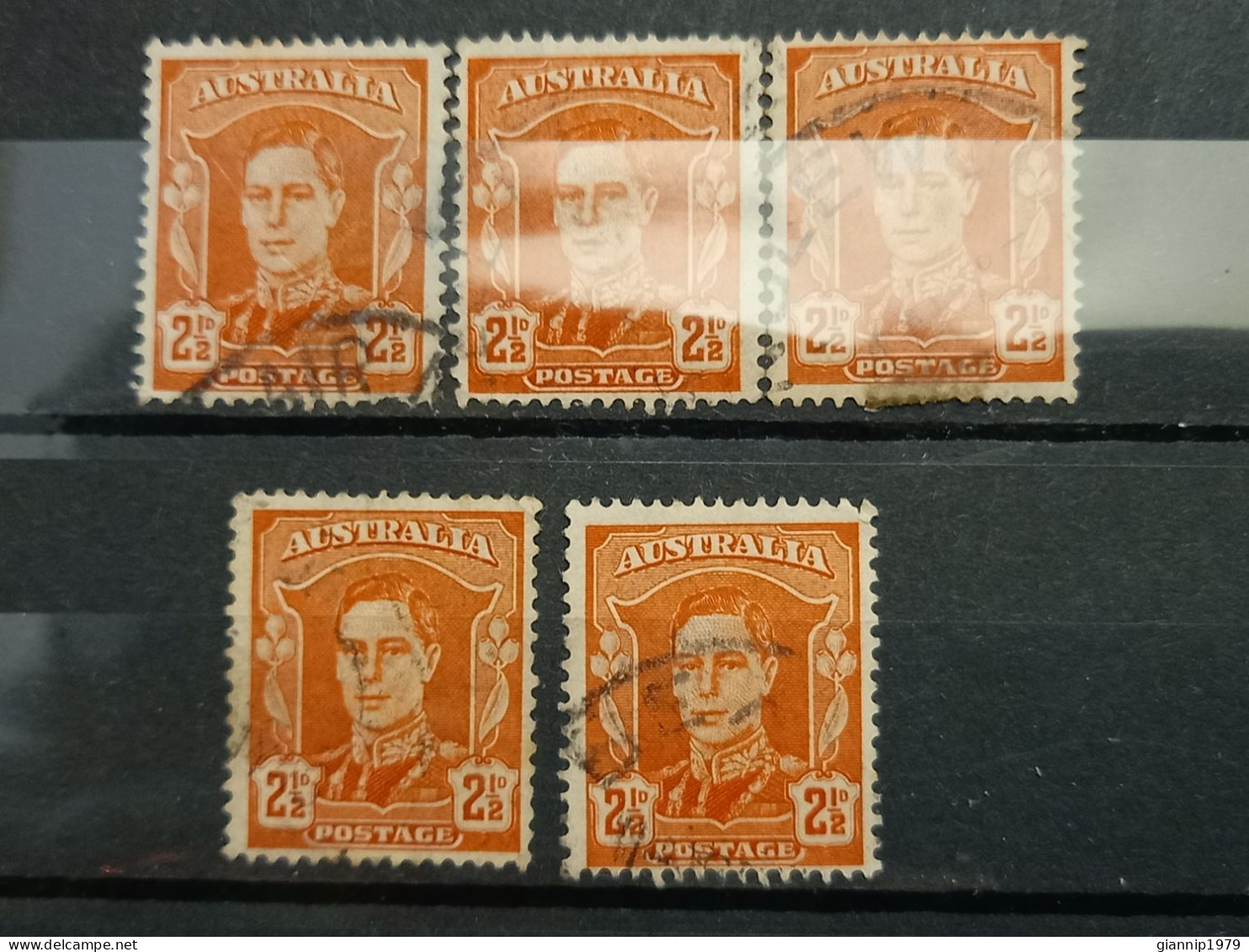 FRANCOBOLLI STAMPS AUSTRALIA AUSTRALIAN 1942 USED SERIE RE GIORGIO REGINA ELISABETTA KING QUEEN ELIZABETH OBLITERE' - Used Stamps