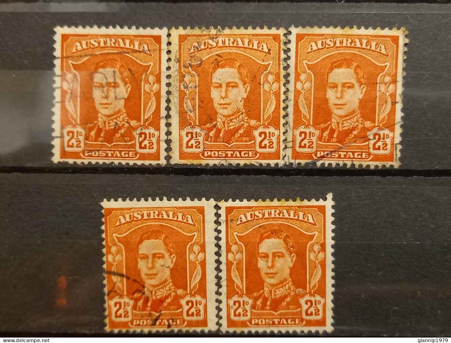 FRANCOBOLLI STAMPS AUSTRALIA AUSTRALIAN 1942 USED SERIE RE GIORGIO REGINA ELISABETTA KING QUEEN ELIZABETH OBLITERE' - Usati