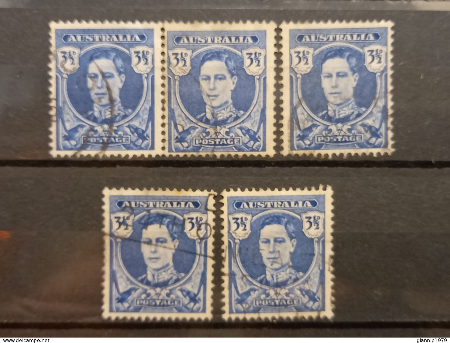 FRANCOBOLLI STAMPS AUSTRALIA AUSTRALIAN 1942 USED SERIE RE GIORGIO REGINA ELISABETTA KING QUEEN ELIZABETH OBLITERE' - Oblitérés