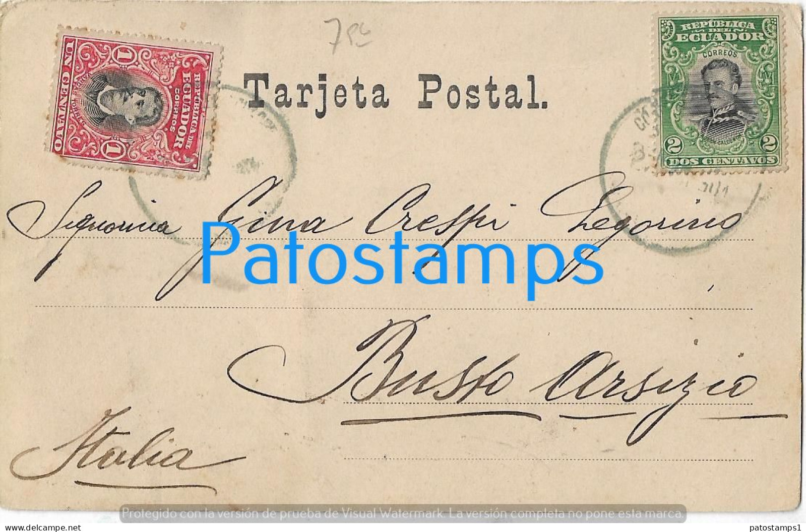 217952 PANAMA COLON CANAL PALACE OF LESSEPS CIRCULATED TO ITALY POSTAL POSTCARD - Panama