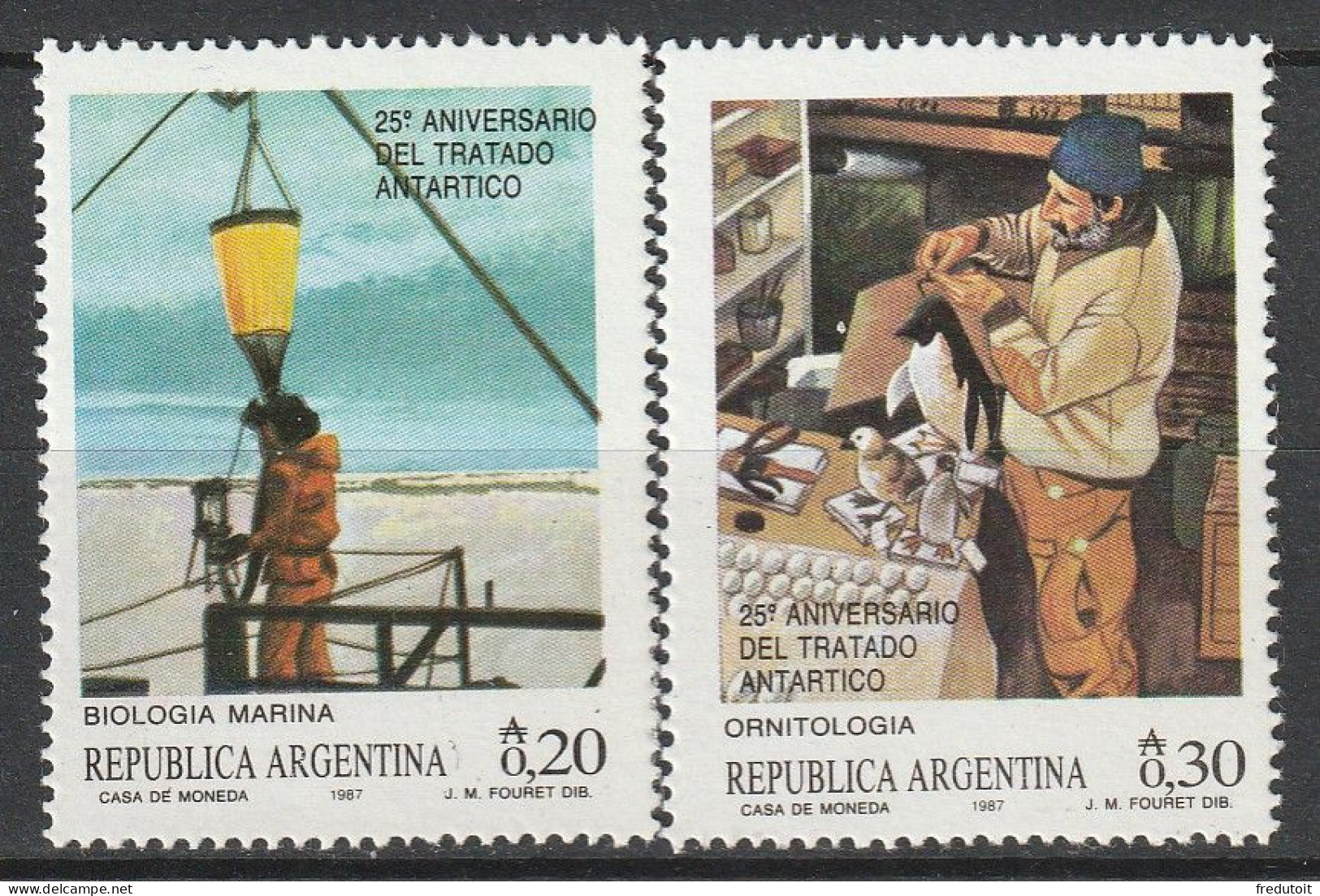 ARGENTINE - N°1557/8 ** (1987) Antarctique - Neufs