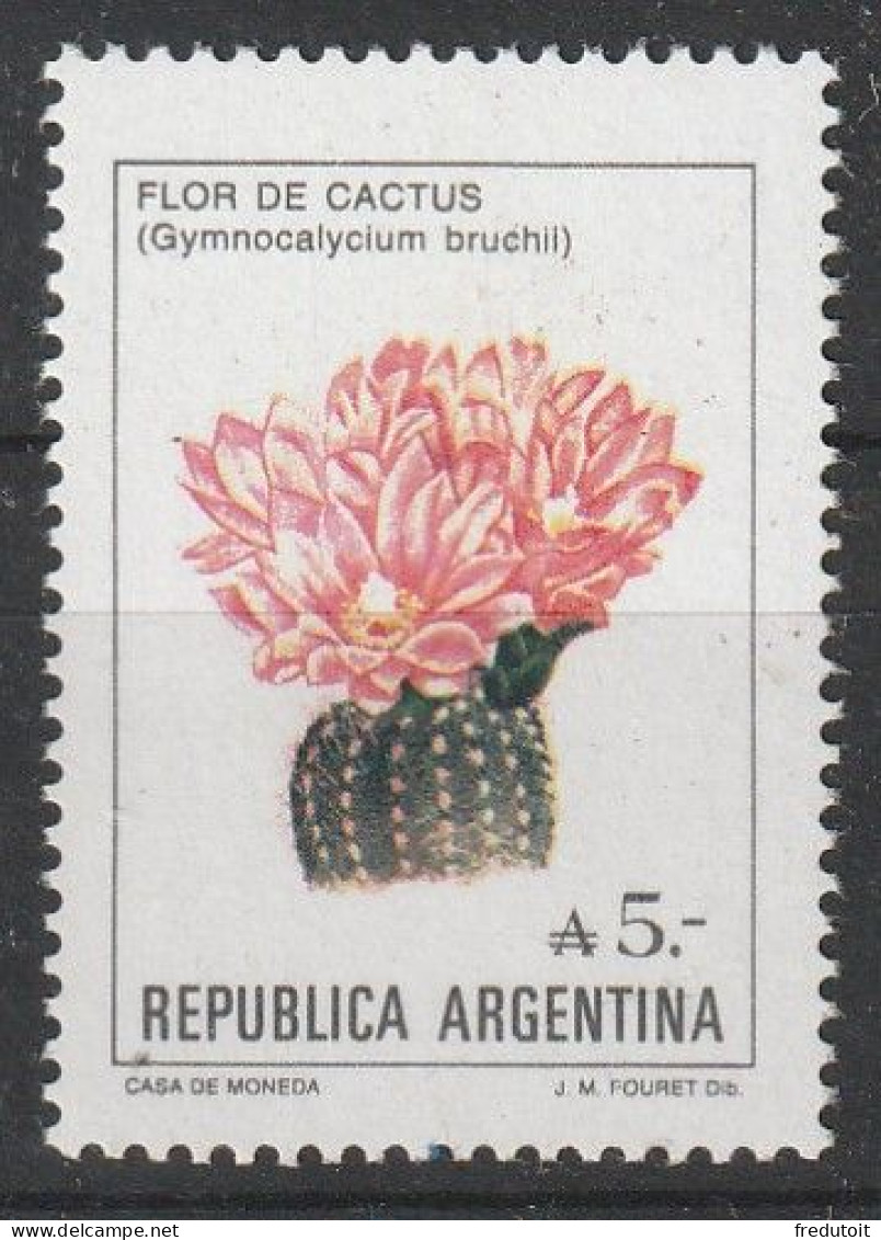 ARGENTINE - N°1559 ** (1987) Fleur De Cactus - Neufs