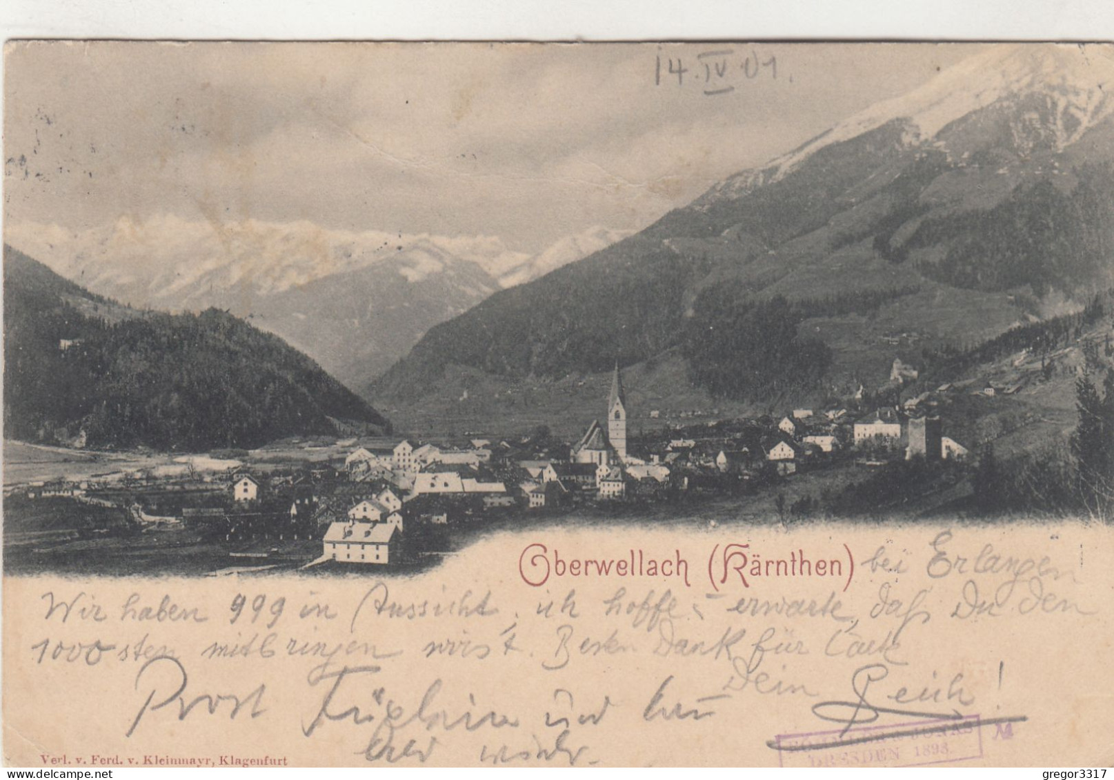 D7750) OBERVELLACH - Geschr. OBERWELLACH Kärnten - 1901 - Obervellach