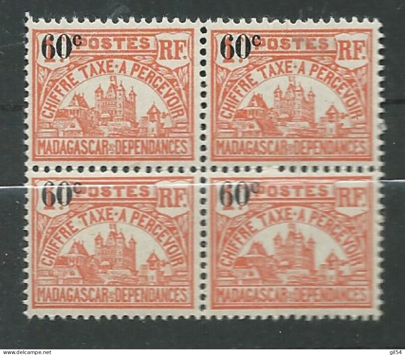 Madagascar  - Taxe  - Yvert N° 17 ** Bloc De 4- Tab 15604 - Segnatasse