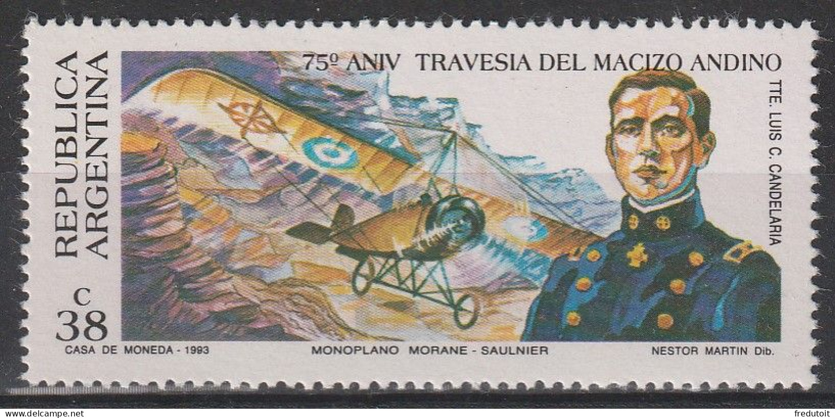 ARGENTINE - N°1819 ** (1993) Monoplan : Morane-Saulnier - Unused Stamps