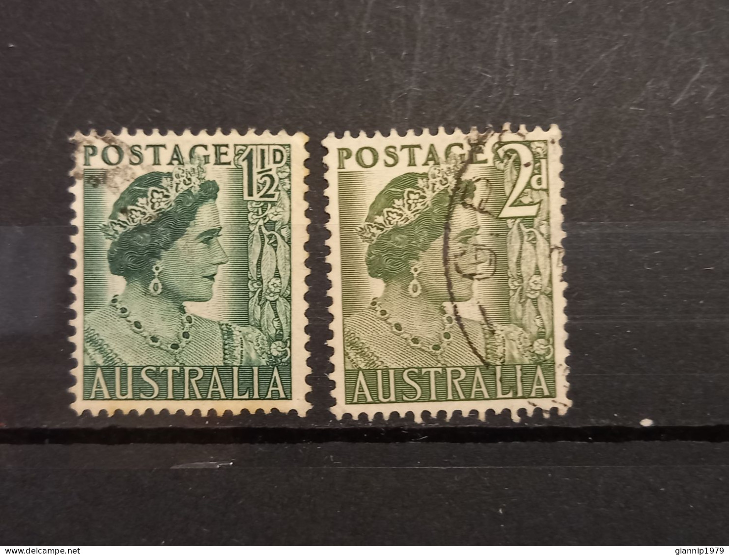 FRANCOBOLLI STAMPS AUSTRALIA AUSTRALIAN 1950 USED SERIE COMPLETA COMPLETE REGINA ELISABETTA ELIZABETH QUEEN OBLITERE' - Gebraucht