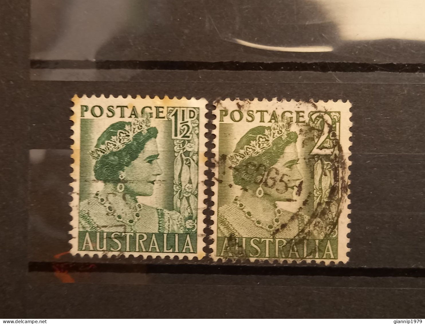 FRANCOBOLLI STAMPS AUSTRALIA AUSTRALIAN 1950 USED SERIE COMPLETA COMPLETE REGINA ELISABETTA ELIZABETH QUEEN OBLITERE' - Gebraucht