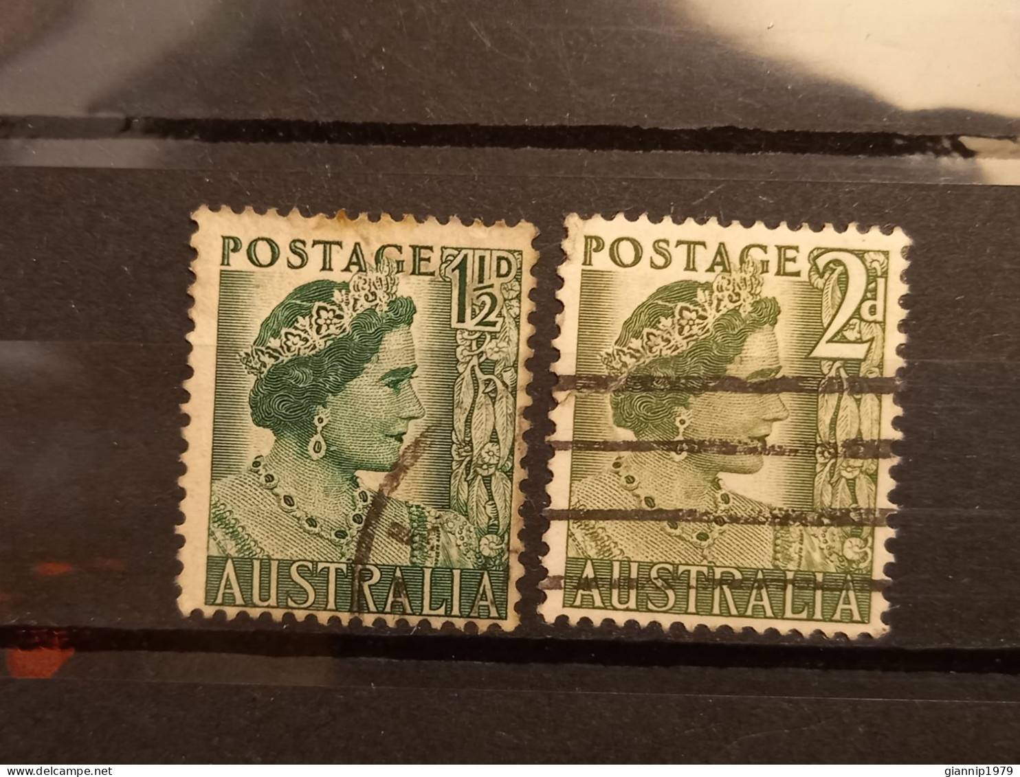 FRANCOBOLLI STAMPS AUSTRALIA AUSTRALIAN 1950 USED SERIE COMPLETA COMPLETE REGINA ELISABETTA ELIZABETH QUEEN OBLITERE' - Oblitérés