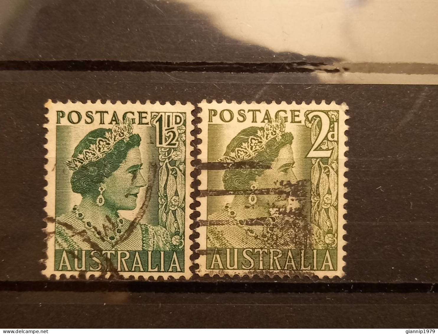 FRANCOBOLLI STAMPS AUSTRALIA AUSTRALIAN 1950 USED SERIE COMPLETA COMPLETE REGINA ELISABETTA ELIZABETH QUEEN OBLITERE' - Oblitérés