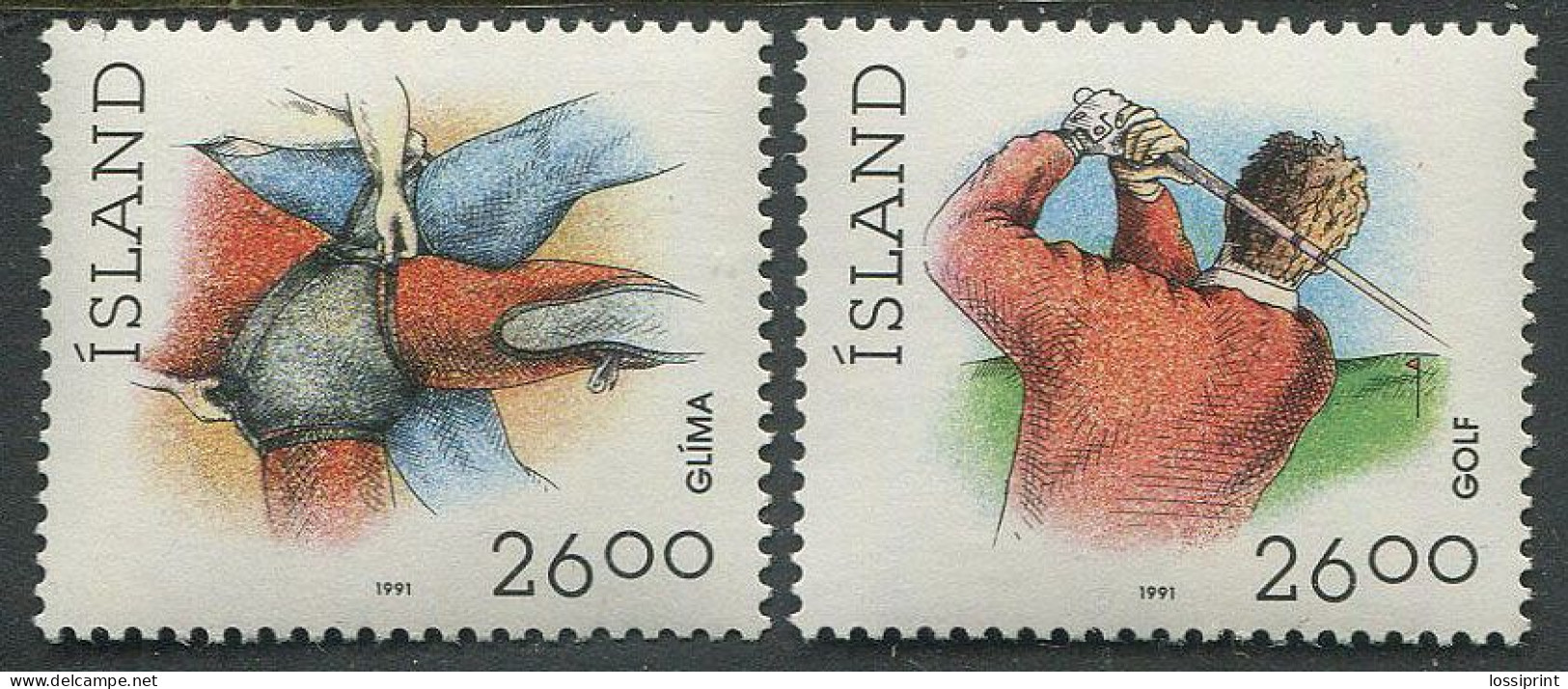 Island:Iceland:Unused Stamps Golf, 1991, MNH - Golf