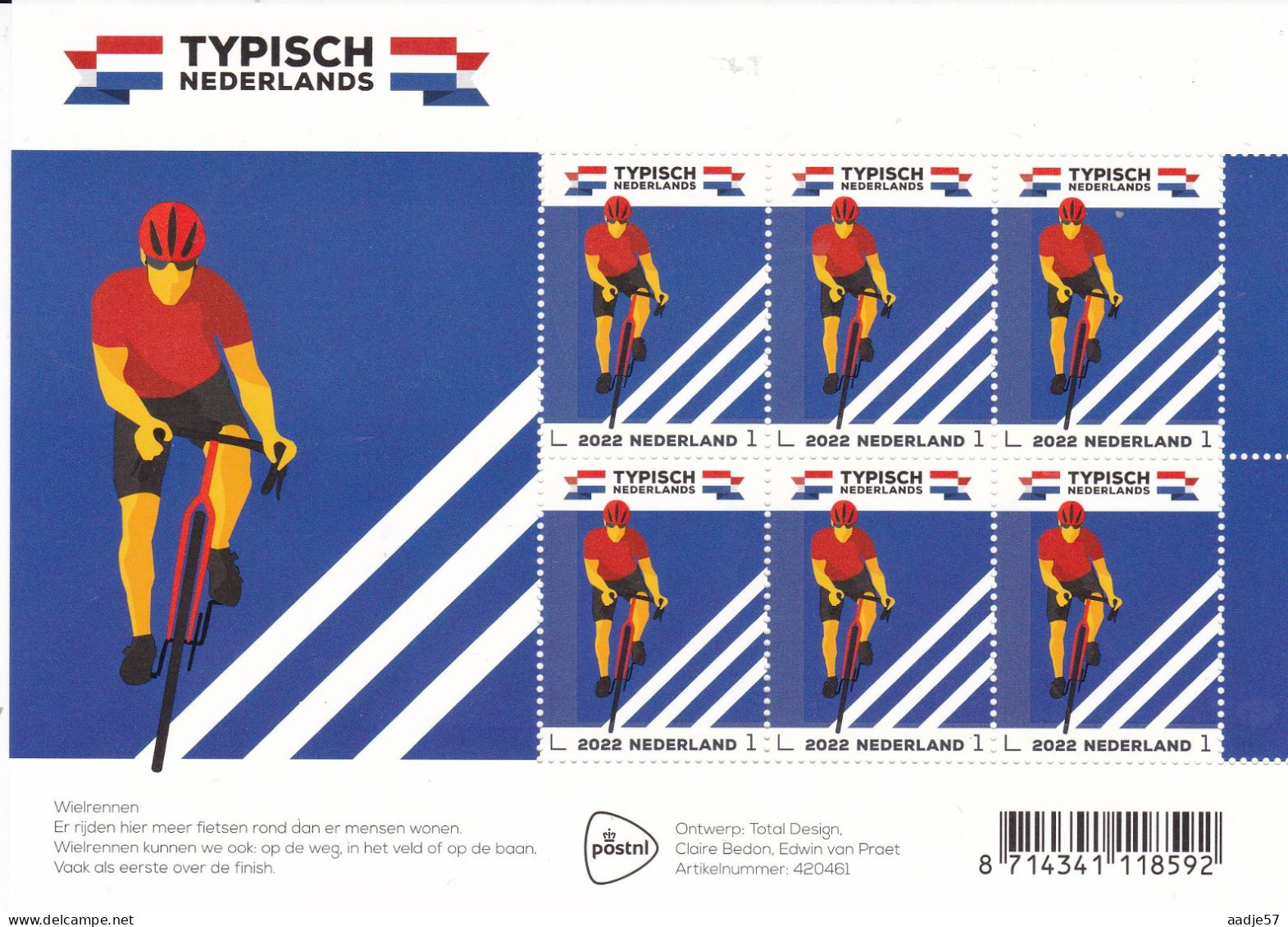 Netherlands Pays Bas 2022 Sport, Cycling MNH** - Ciclismo